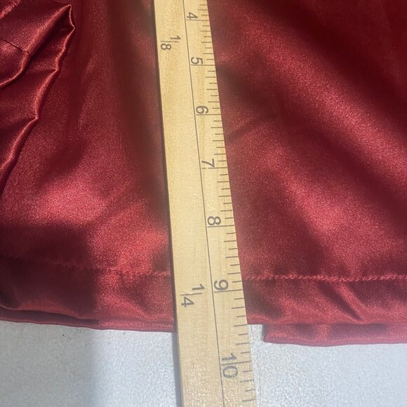 Agogo Threads Babydoll Maxi Halter Dress Womens L Red Satin Feel Sleeveless Open - Picture 12 of 13